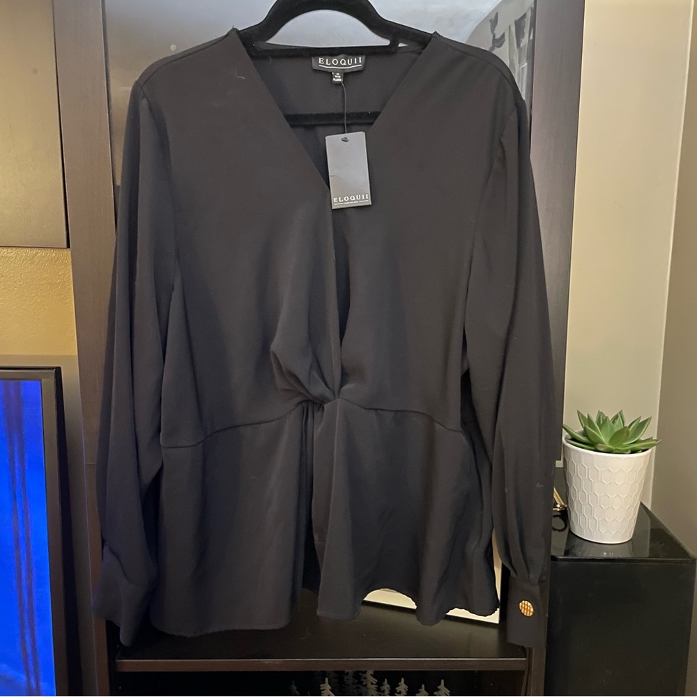 NET Eloquii Black Knit Cinch Top 24